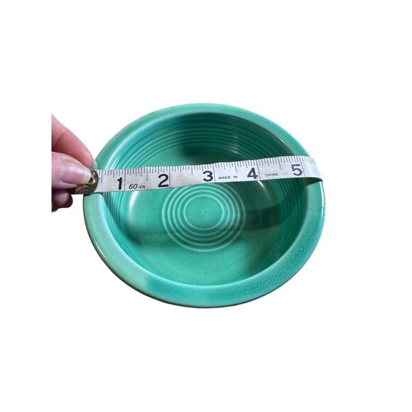 Vintage Fiesta HLC Made In USA Green Ceramic Bowl 5" Diameter Retro Kitchenware - Picture 6 of 7